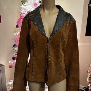 Authentic Cripple Creek Leather Jacket, Size Large